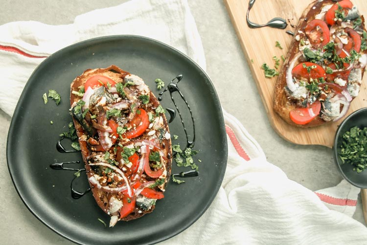 Garlicky Tomato Toast with Sardines